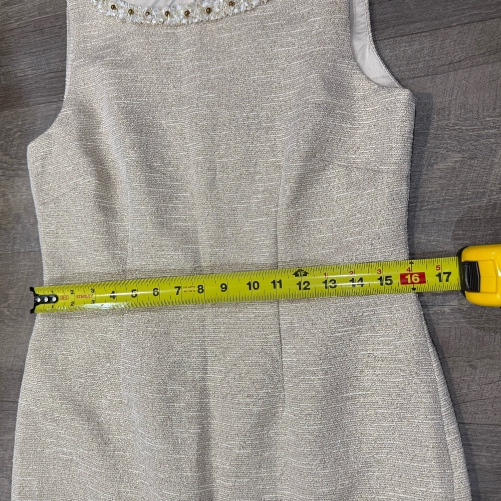 Preston & York Womens Cream gold Strapless Dress Size 8 - Picture 4 of 8